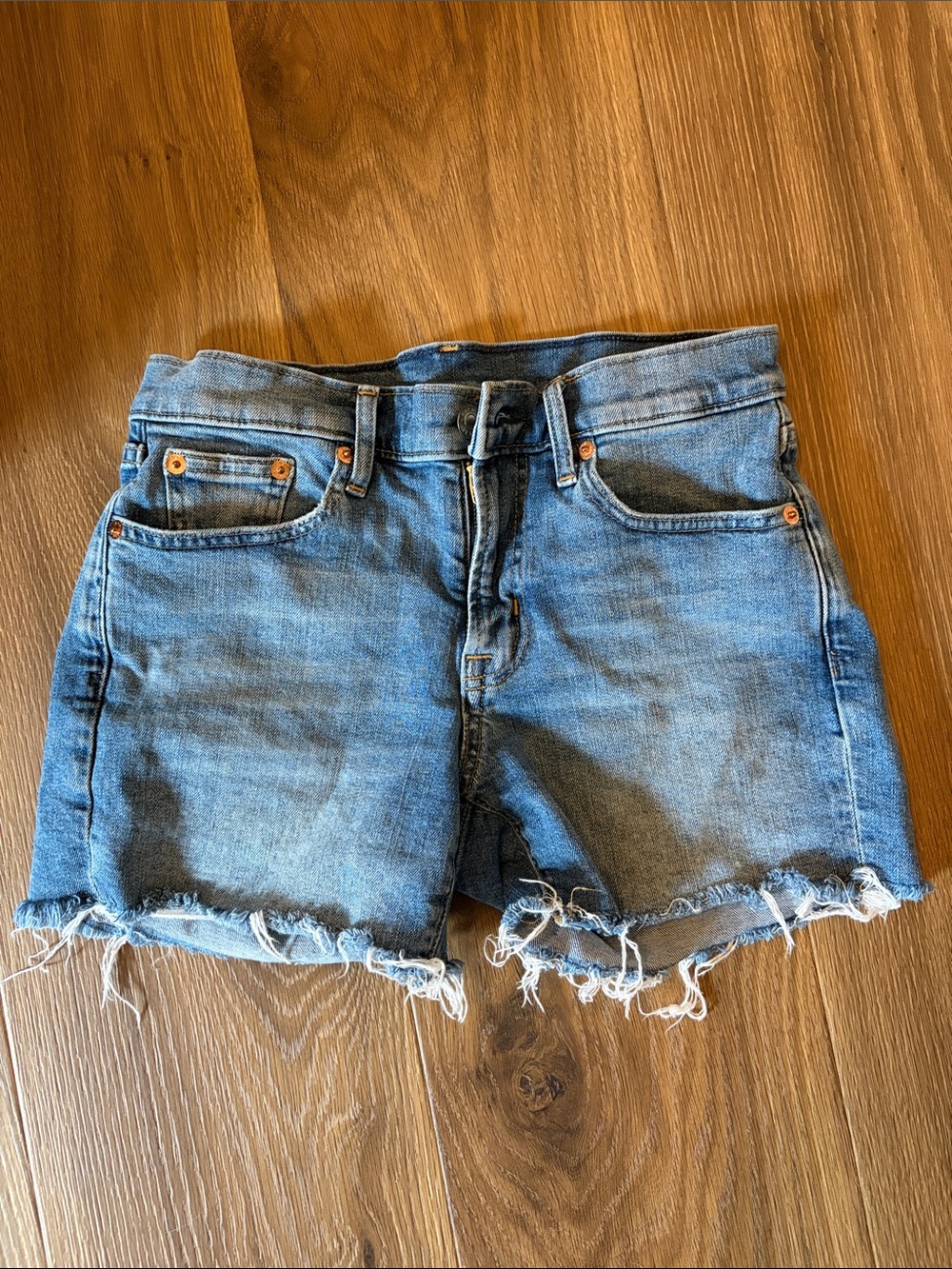 Classic Blue Denim Cutoff Shorts - Women's